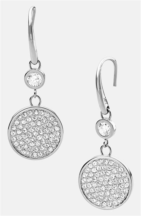 michael kors earrings and necklace set silver|michael kors silver drop earrings.